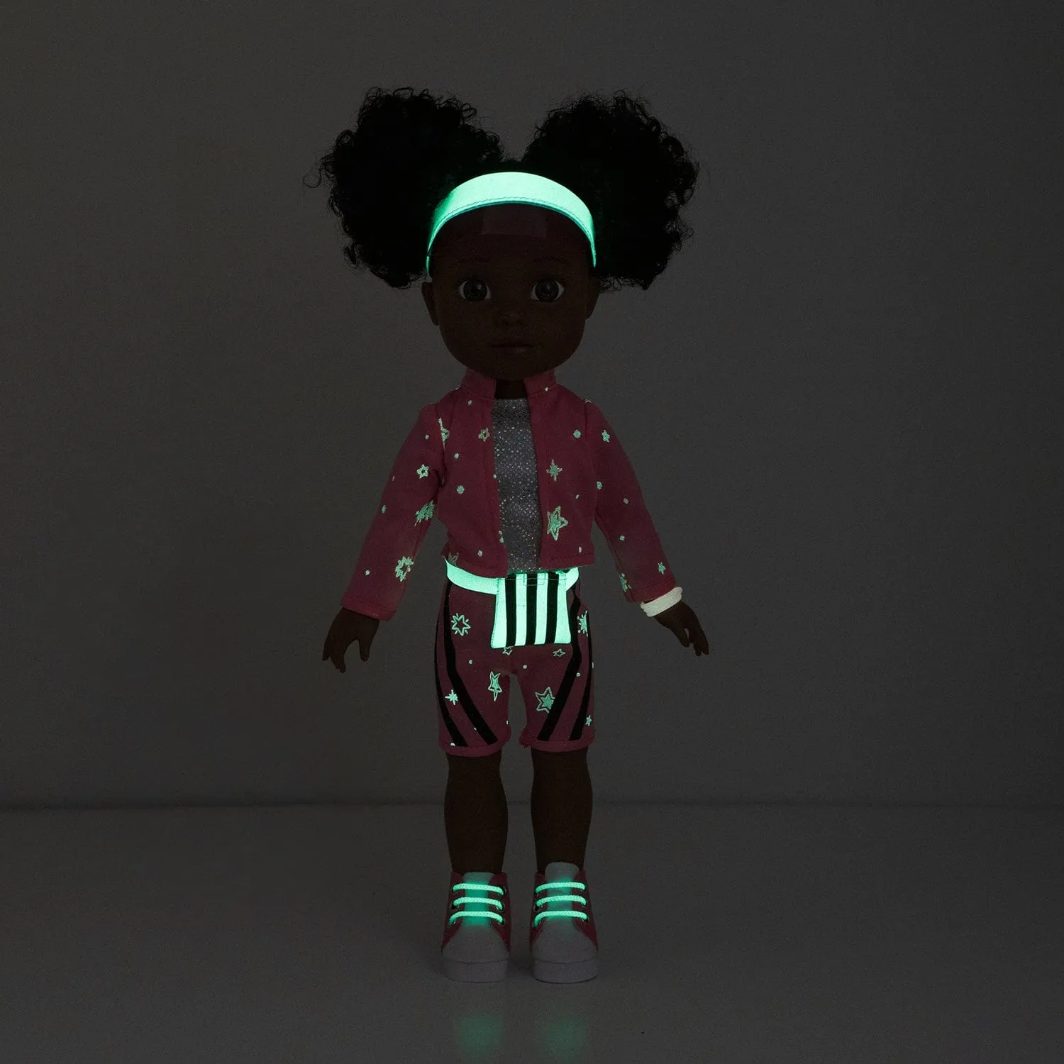 Adora Glow Girls African American Doll Set with Glow-in-the-Dark Clothes & Accessories - Serena