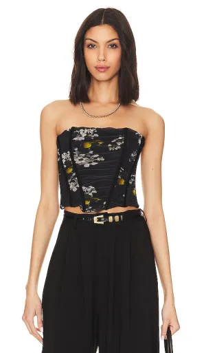 ALLSAINTS Kym Eugenia Corset Top in Black
