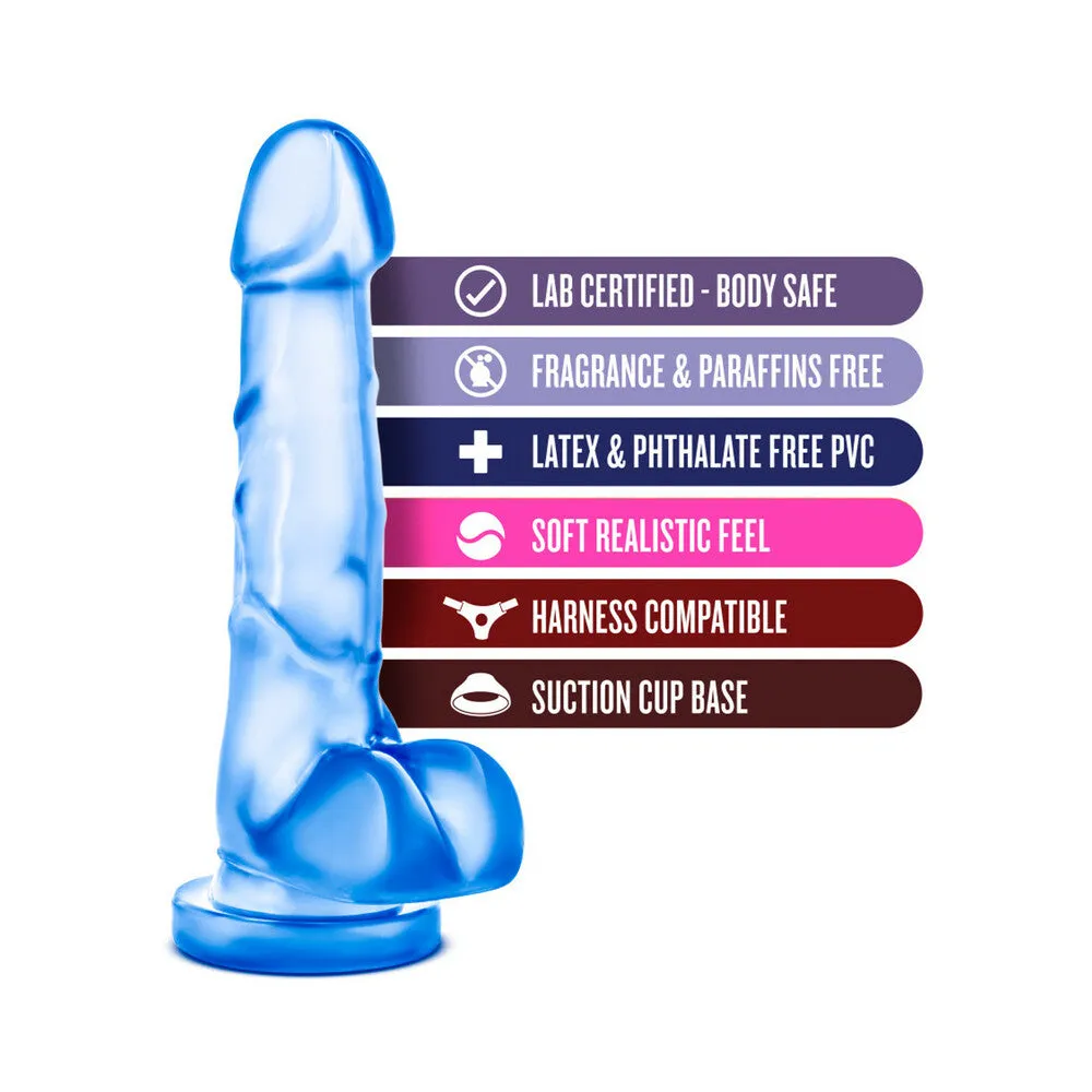 B Yours Sweet 'n Hard 4 Realistic 7 in. Dildo with Balls Blue