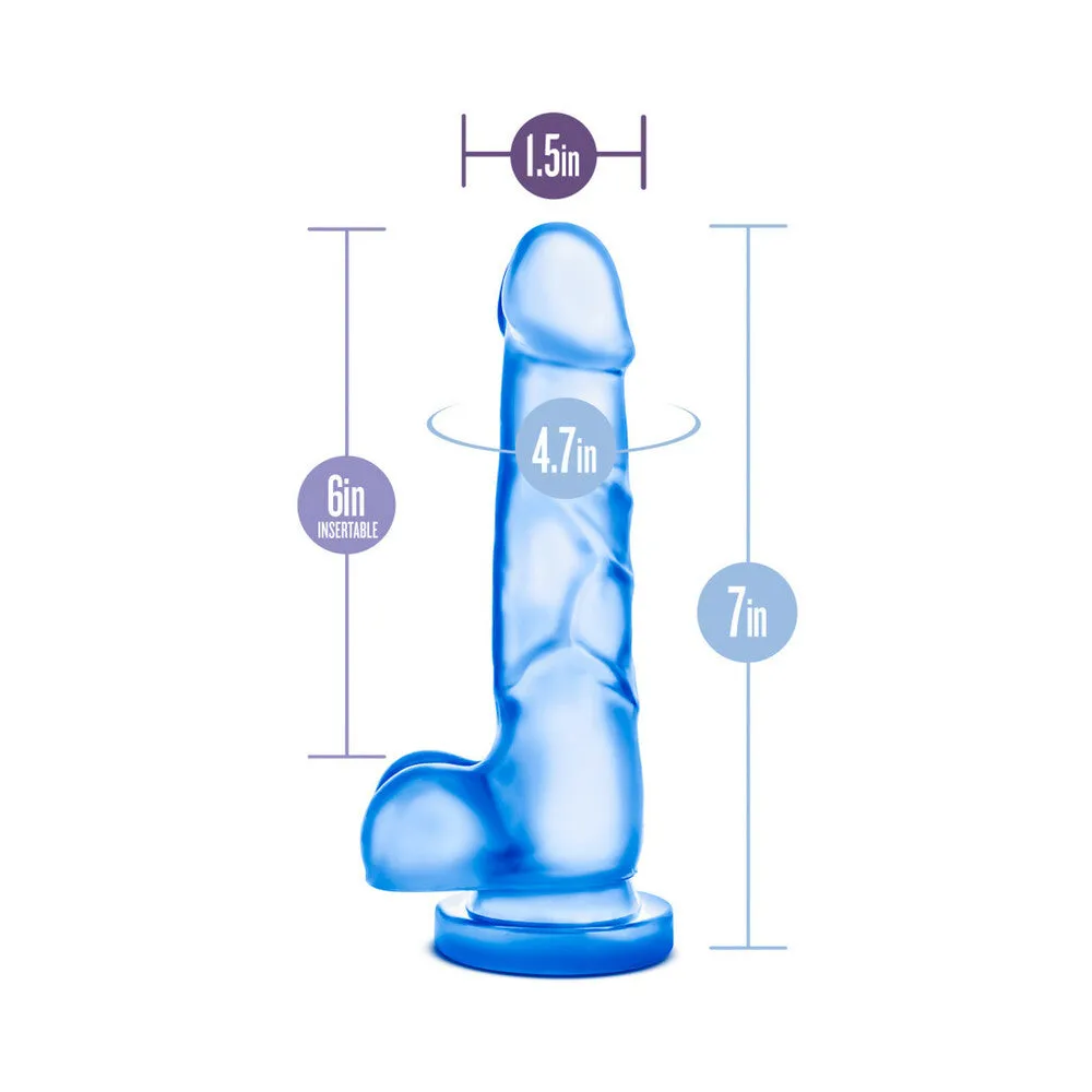 B Yours Sweet 'n Hard 4 Realistic 7 in. Dildo with Balls Blue