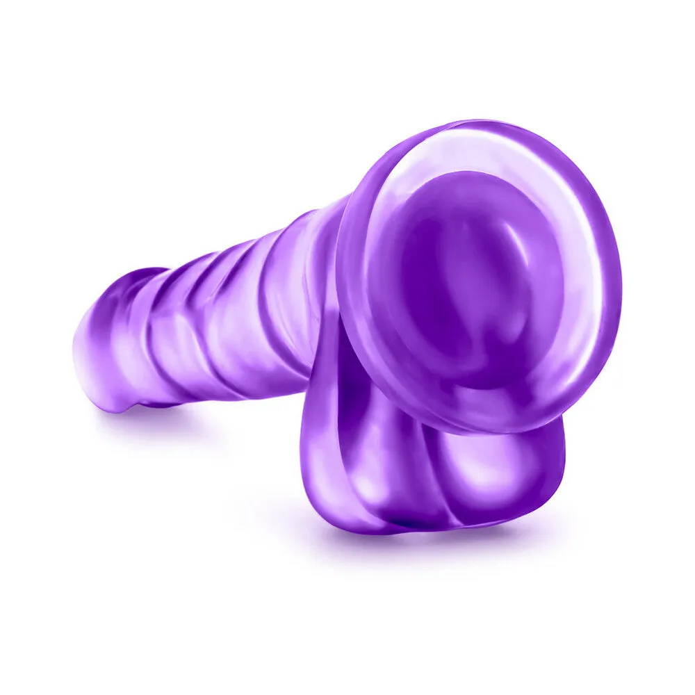 B Yours Sweet 'n Hard 4 Realistic 7 in. Dildo with Balls Purple