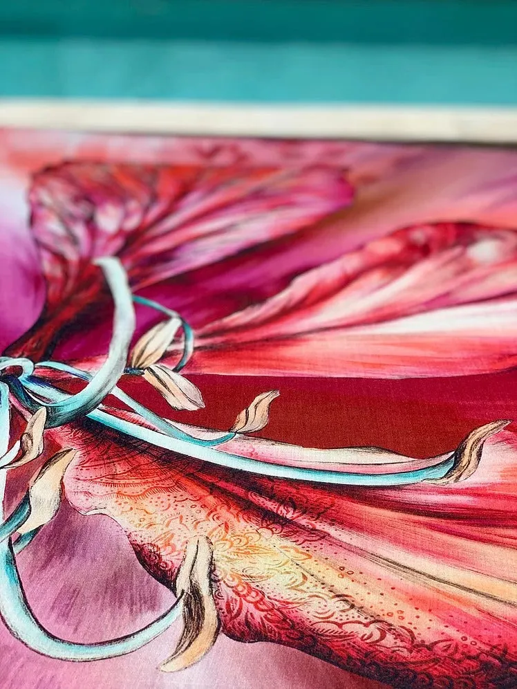 Bauhinia Small Luxury Silk Scarf