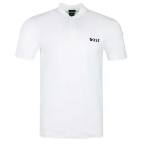 BOSS Pariq MB 1 Polo Shirt in White BOSS Pariq MB 1 Polo Shirt in White