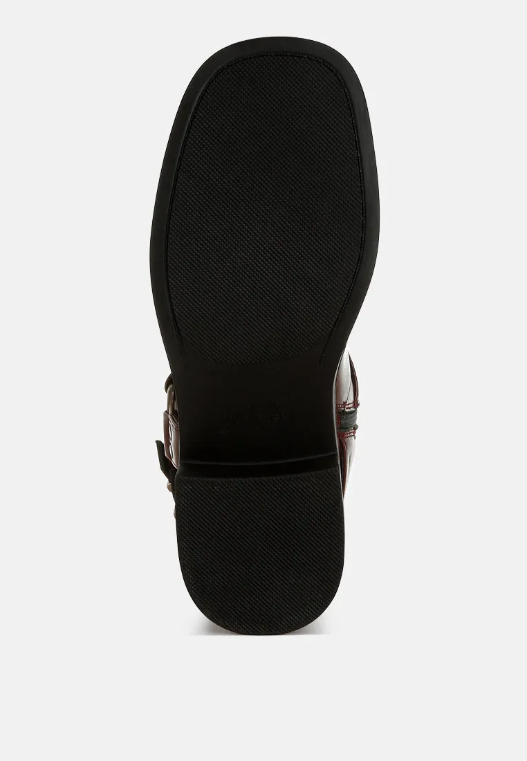 Caribou Harness Detail Biker Boots