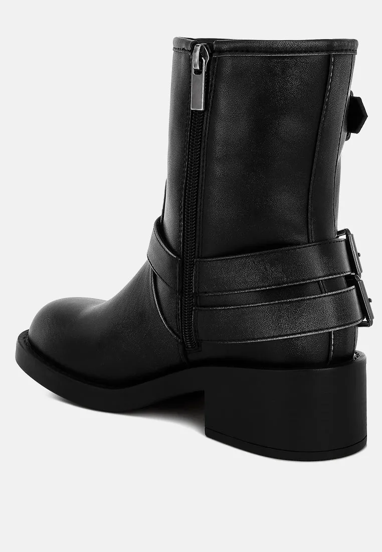 Caribou Harness Detail Biker Boots