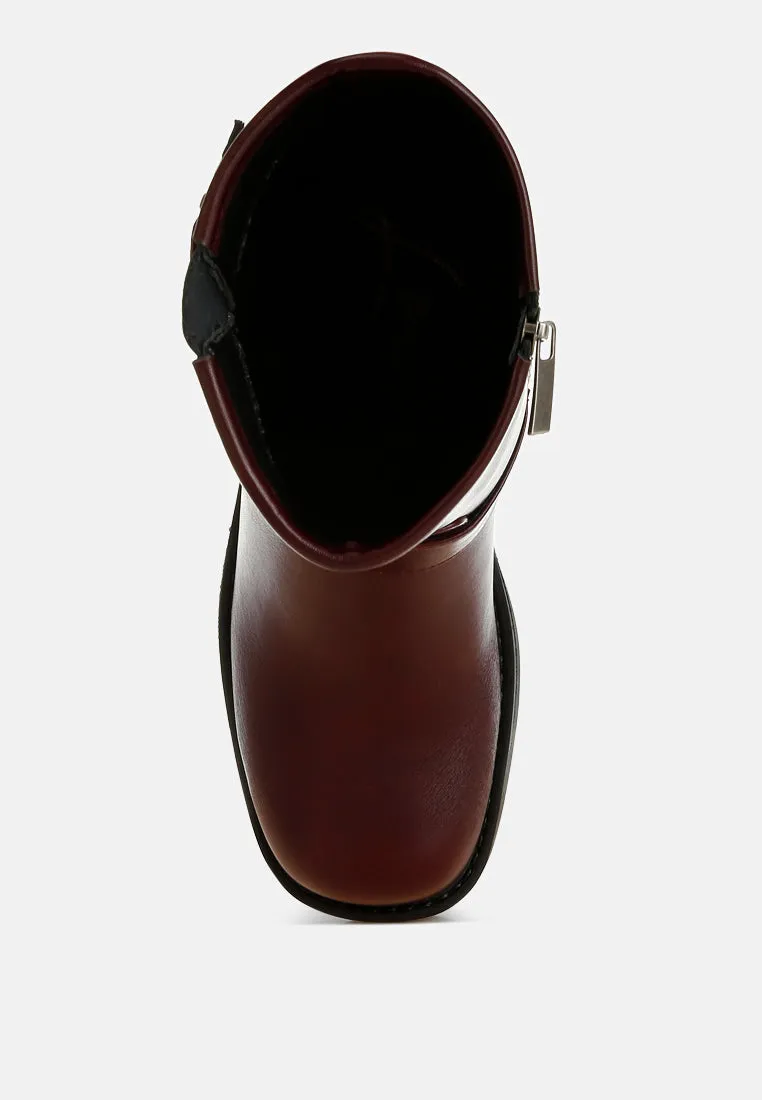 Caribou Harness Detail Biker Boots