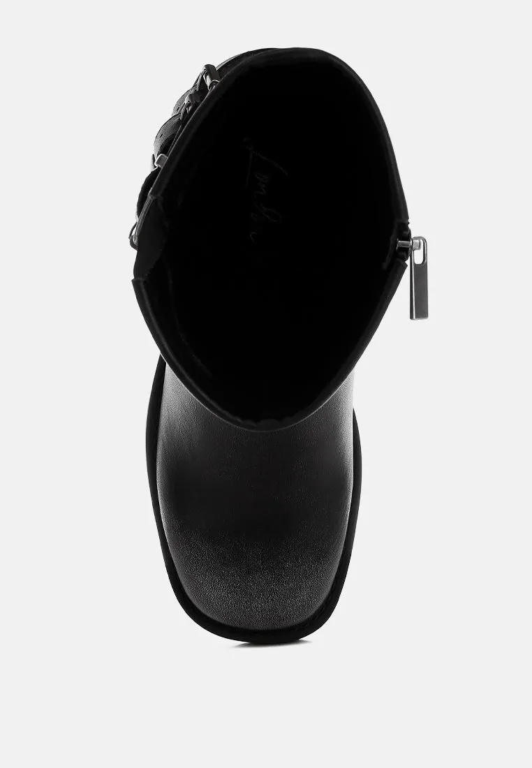 Caribou Harness Detail Biker Boots