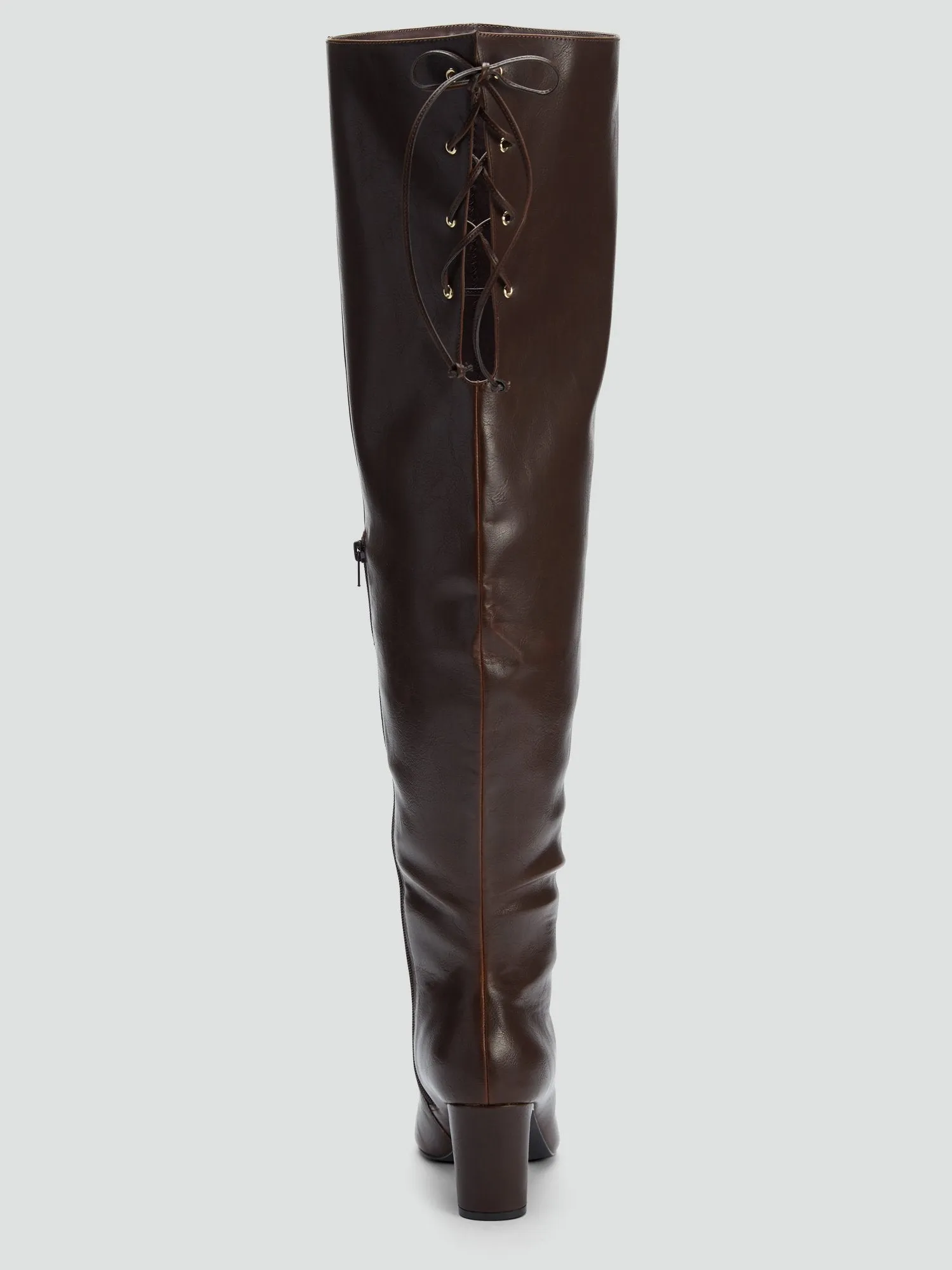 Chocolate Thigh High Boots - NADIA X FTF