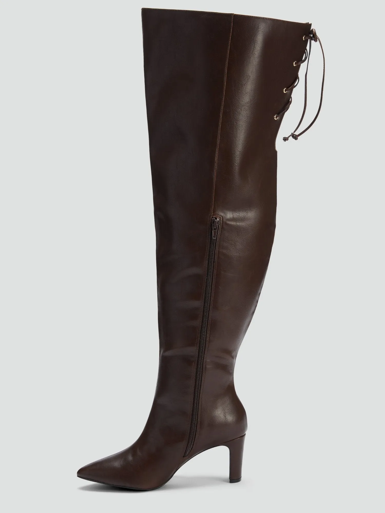 Chocolate Thigh High Boots - NADIA X FTF