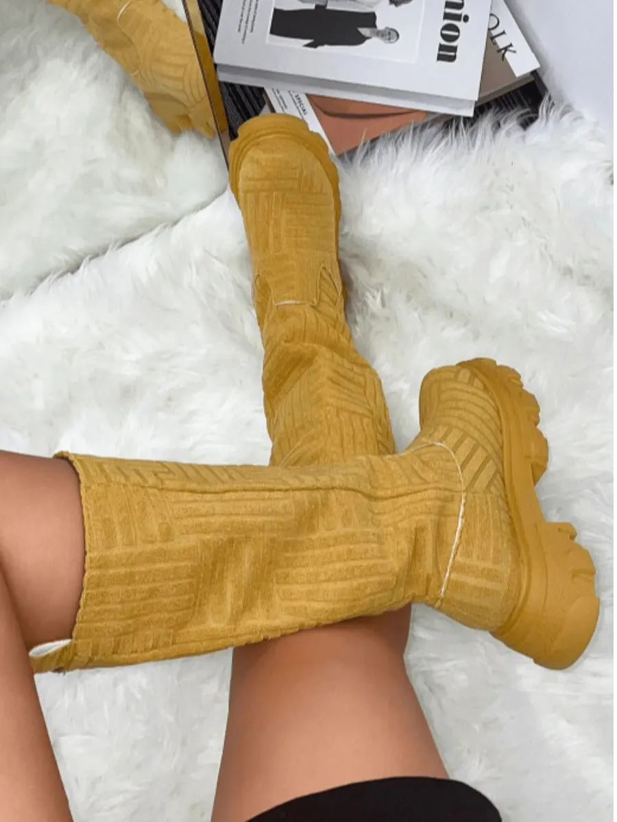 Chunky Sole Thigh High Boots AR5065