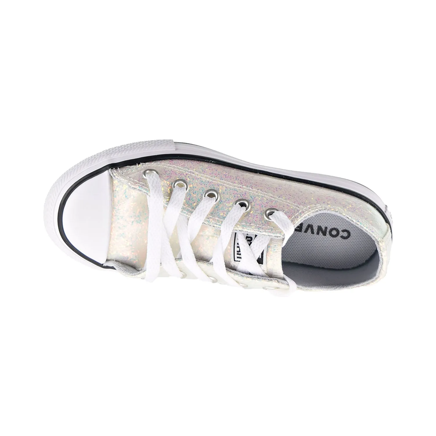 Converse Chuck Taylor All Star Glitter Ox Kids Shoes Wolf Grey-Black-White
