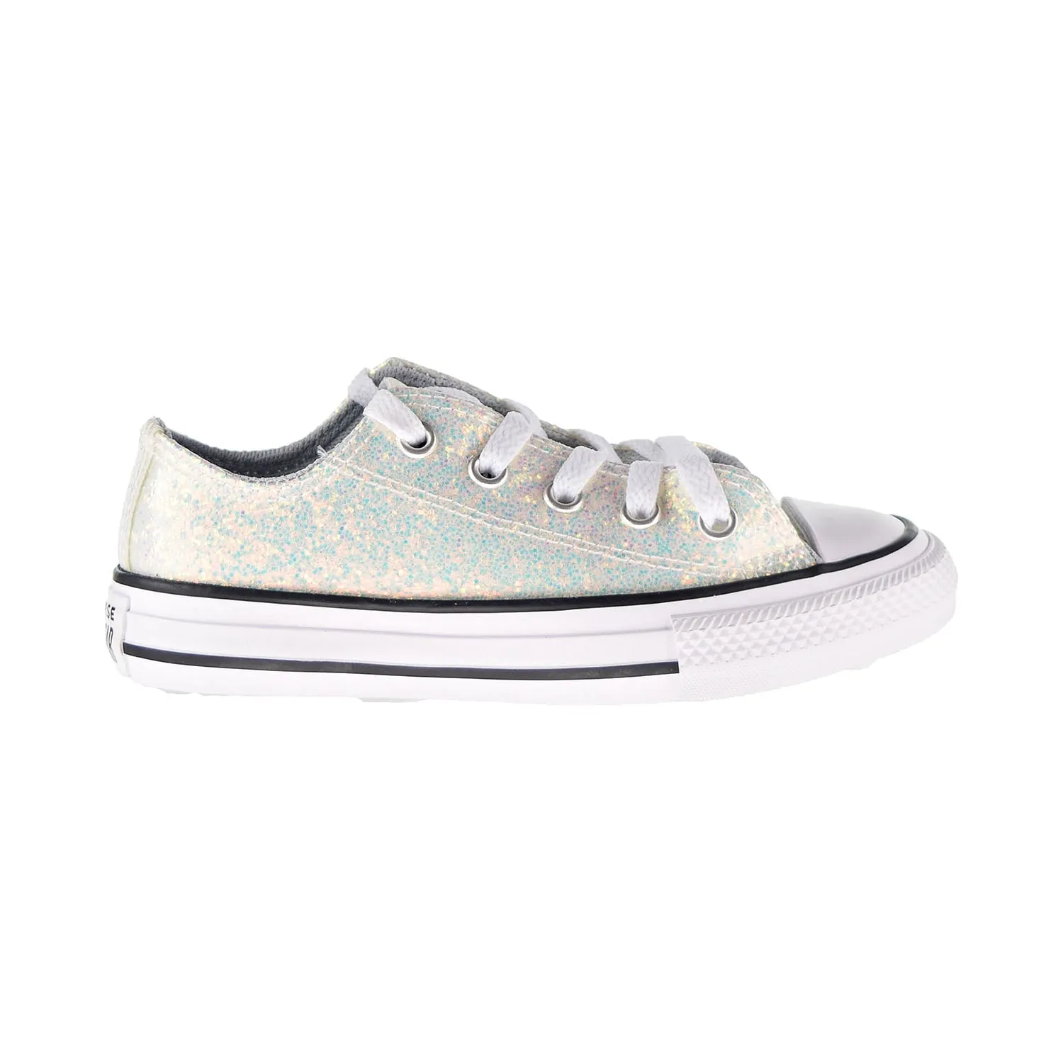 Converse Chuck Taylor All Star Glitter Ox Kids Shoes Wolf Grey-Black-White