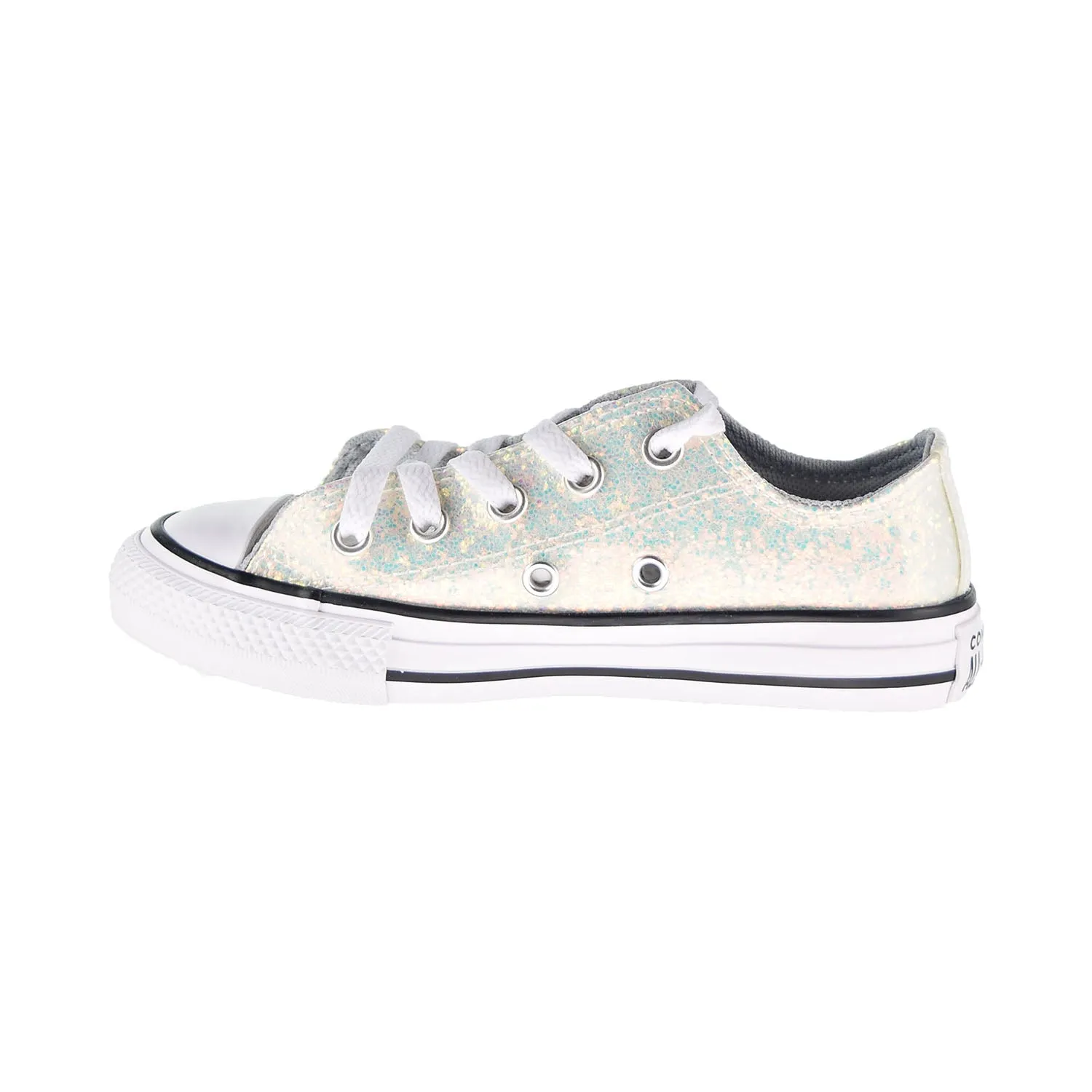 Converse Chuck Taylor All Star Glitter Ox Kids Shoes Wolf Grey-Black-White