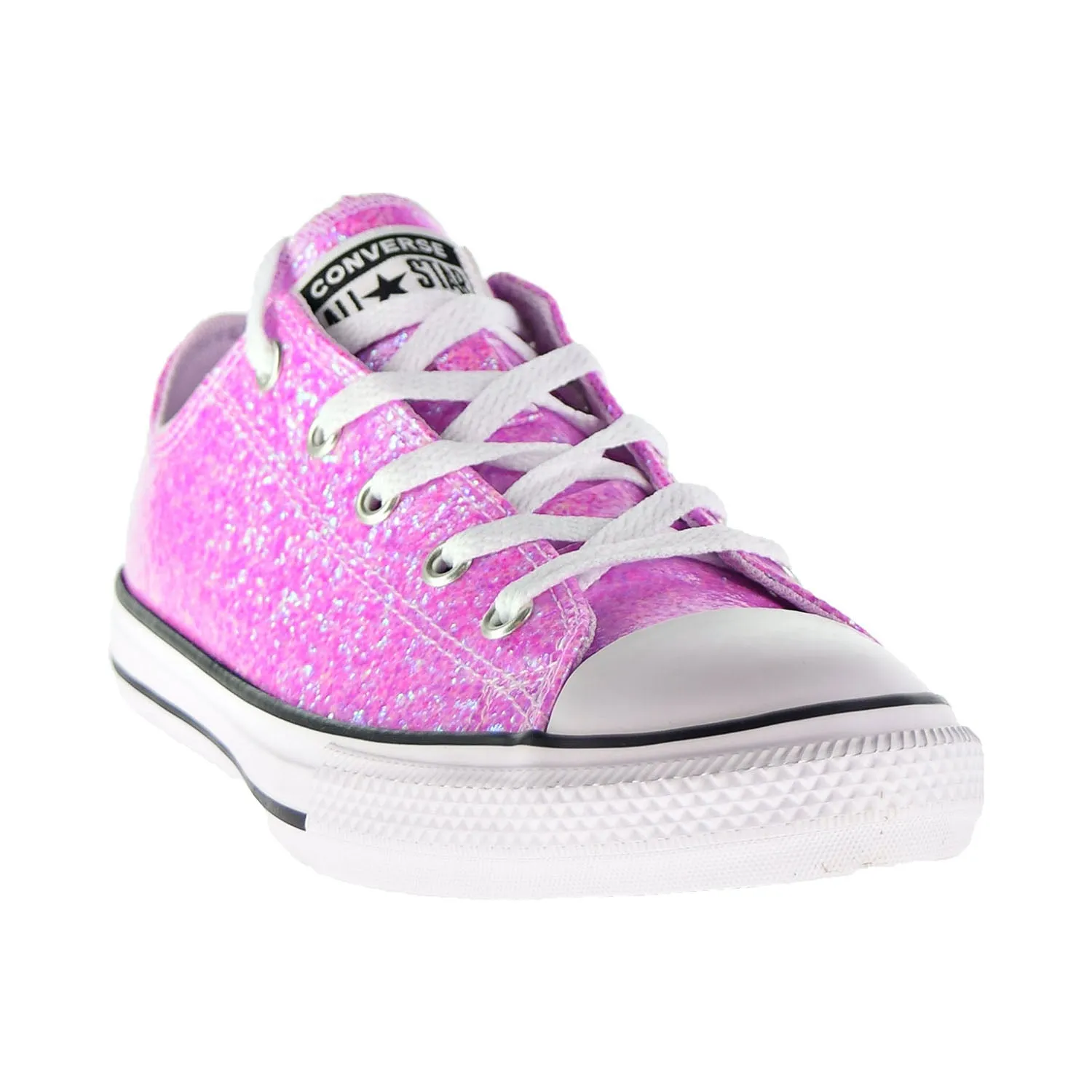 Converse Chuck Taylor All Star Ox Glitter Kids' Shoes Lilac Mist-Black