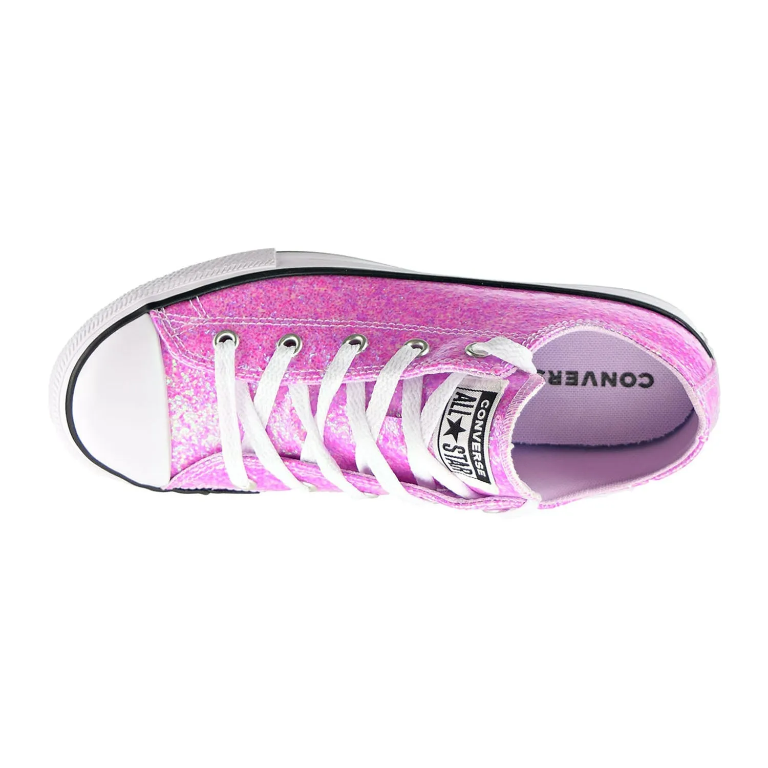 Converse Chuck Taylor All Star Ox Glitter Kids' Shoes Lilac Mist-Black