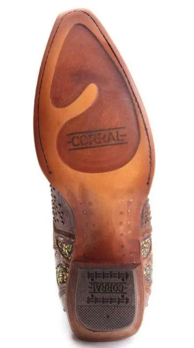Corral Womens Studded Purple Glitter Western Boots Style C3467