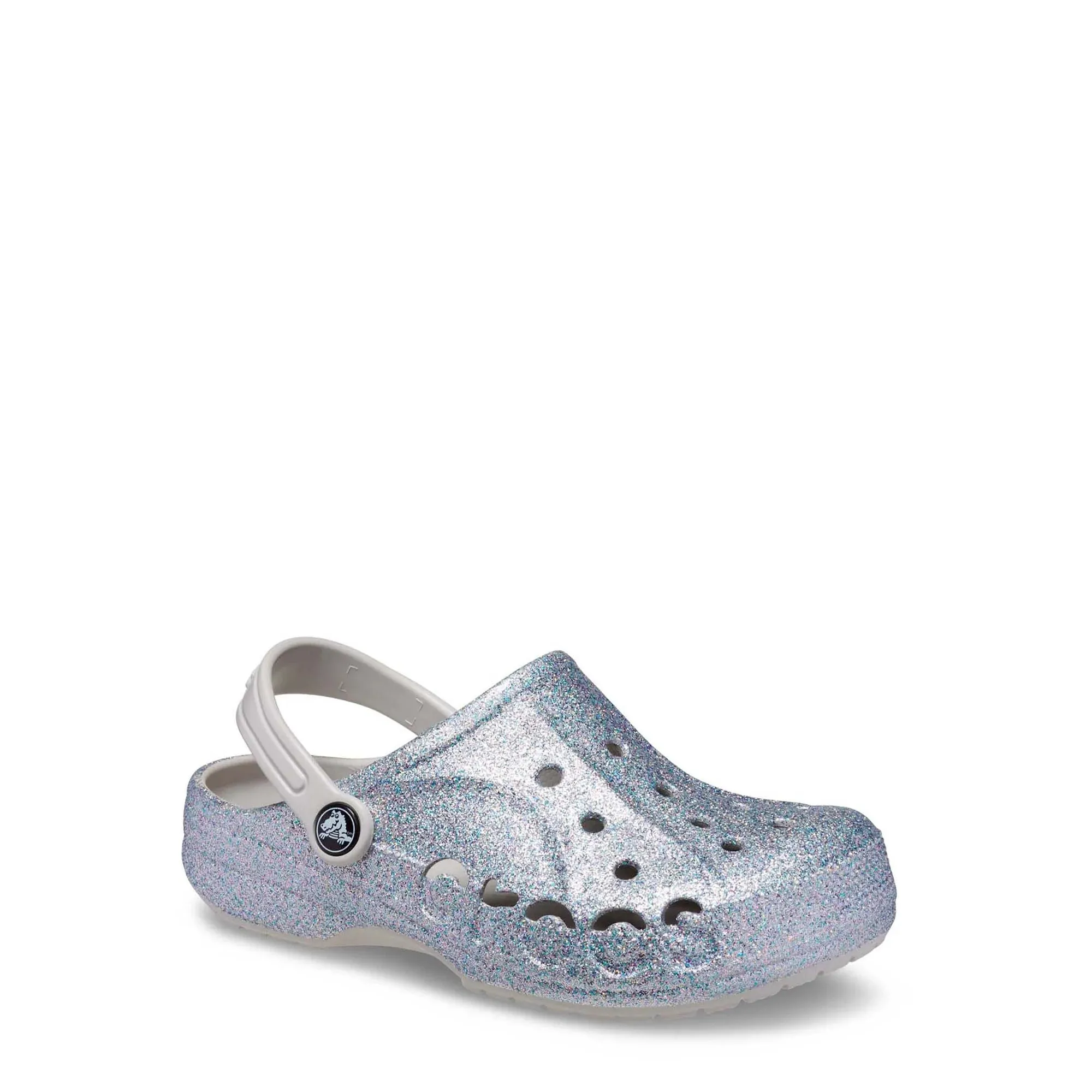 Crocs 207014-040-C8 Toddler Baya Glitter Clog, 8 Glitter Silver