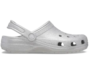 Crocs Unisex Classic Glitter Clog - Silver