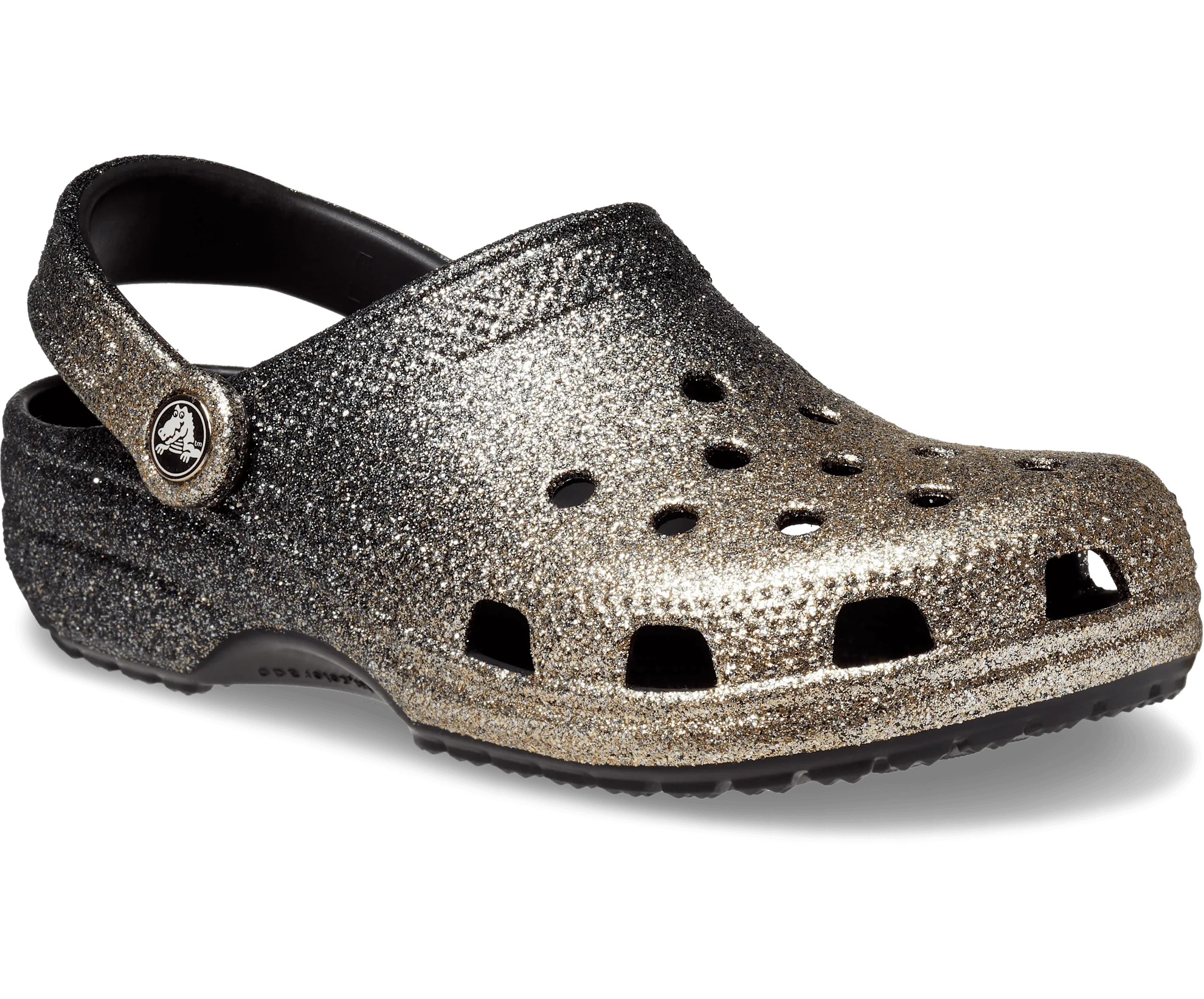 Crocs Unisex Classic Ombre Glitter Clog - Black