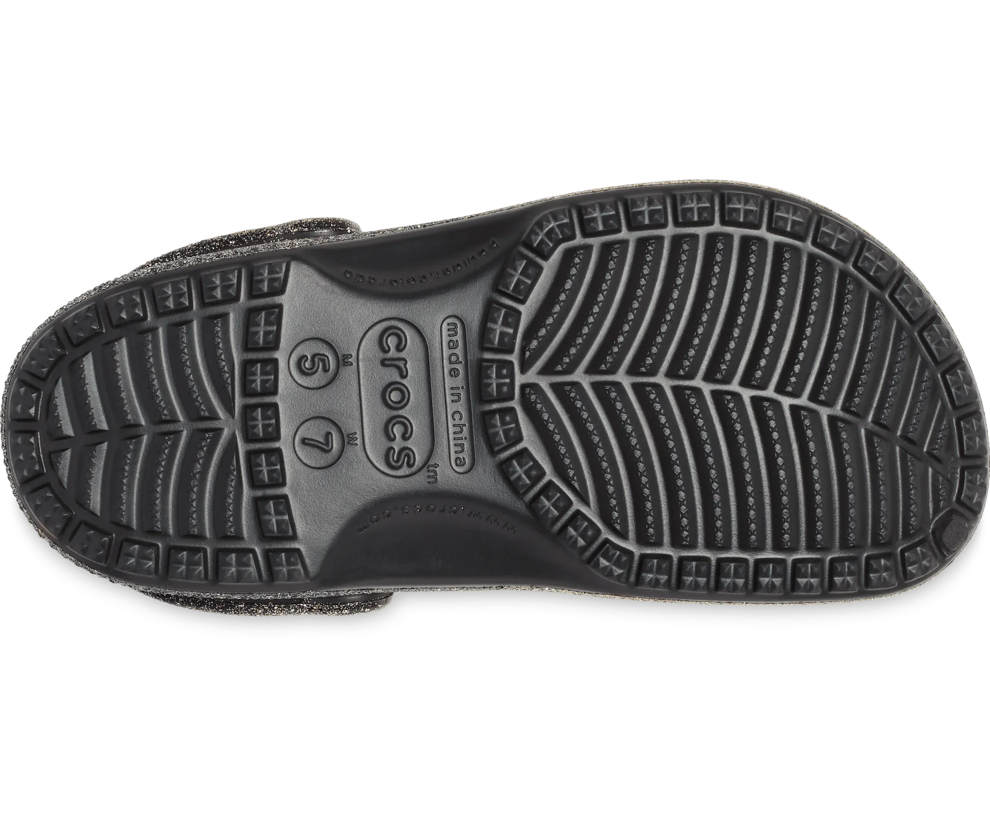 Crocs Unisex Classic Ombre Glitter Clog - Black