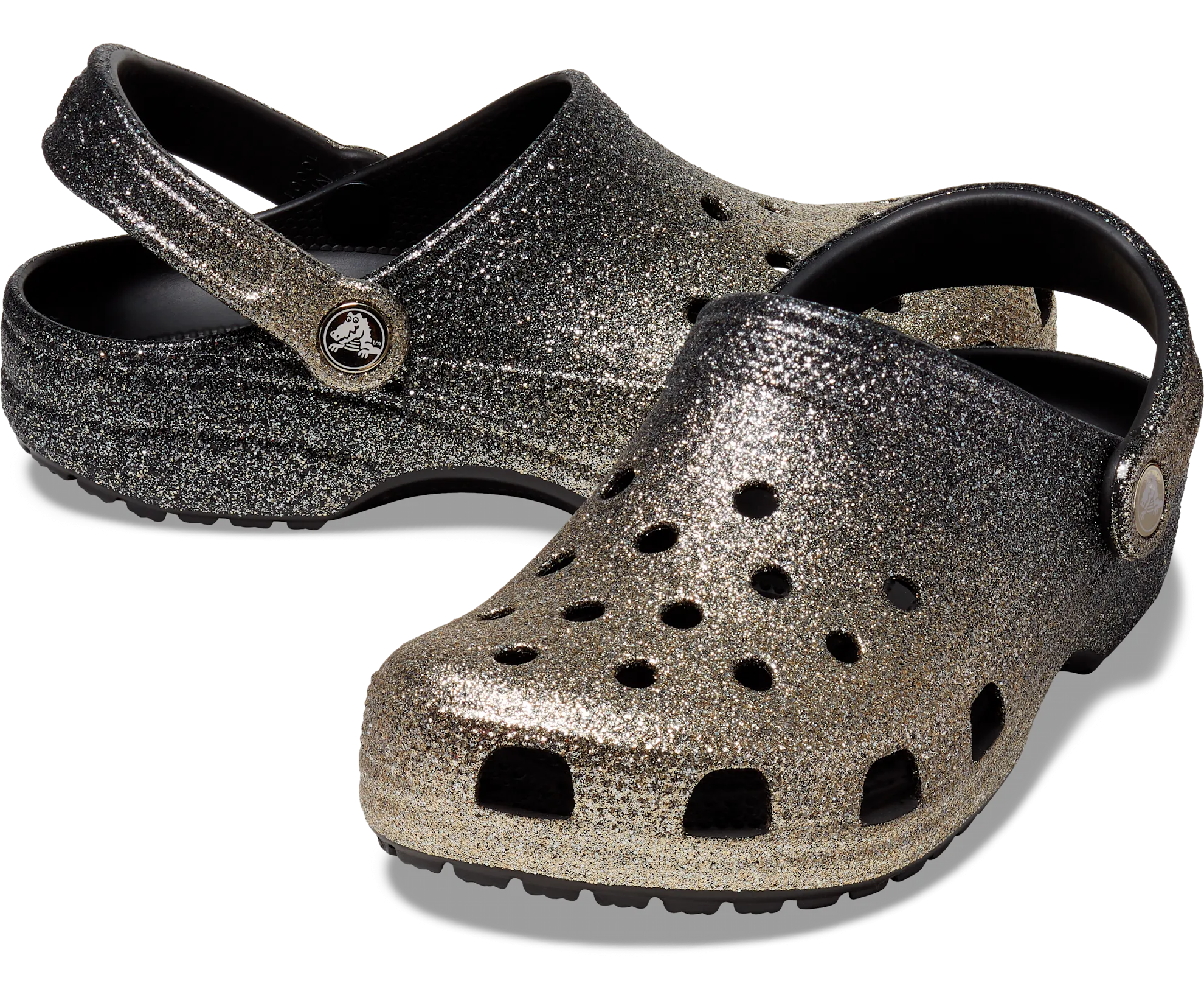 Crocs Unisex Classic Ombre Glitter Clog - Black
