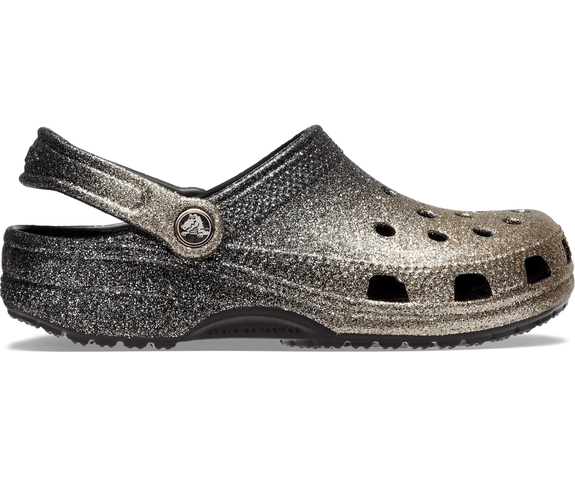 Crocs Unisex Classic Ombre Glitter Clog - Black