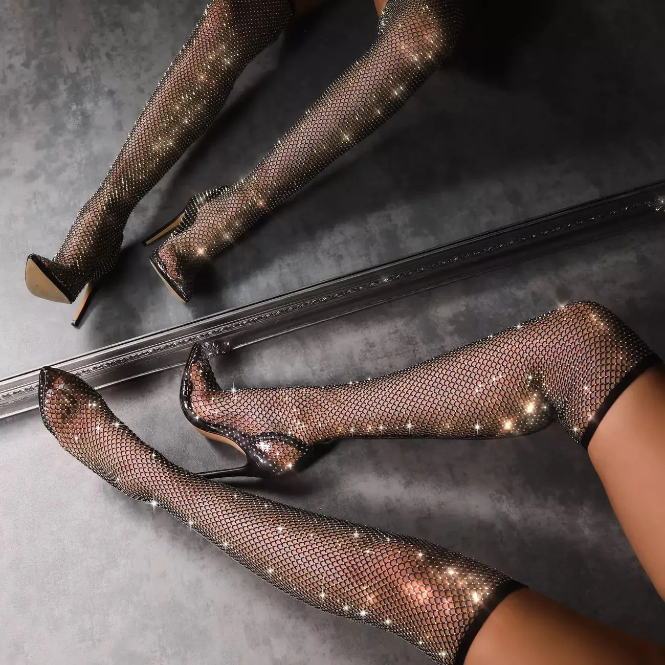 Crystal Thigh High Boots