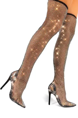 Crystal Thigh High Boots