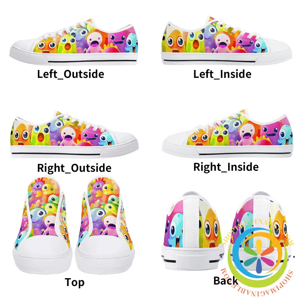 Cute Creatures Ladies Low Top Canvas Shoes