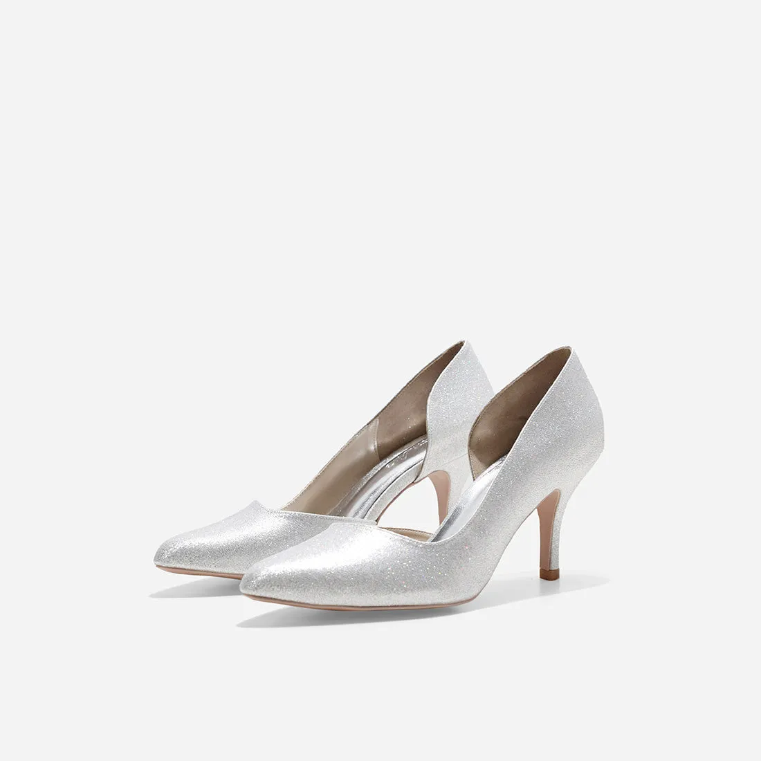 Cynthia Silver Glitter Heels