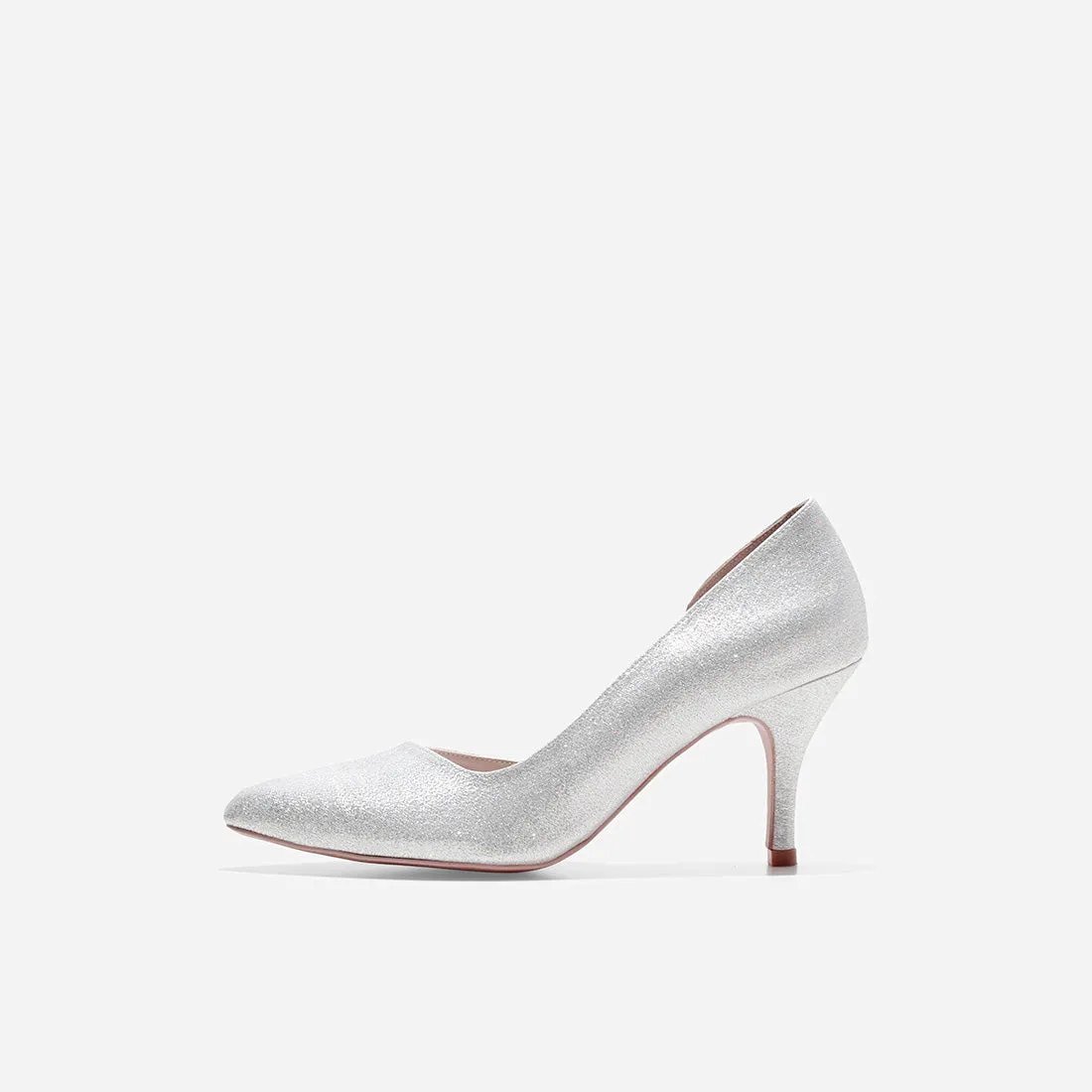 Cynthia Silver Glitter Heels