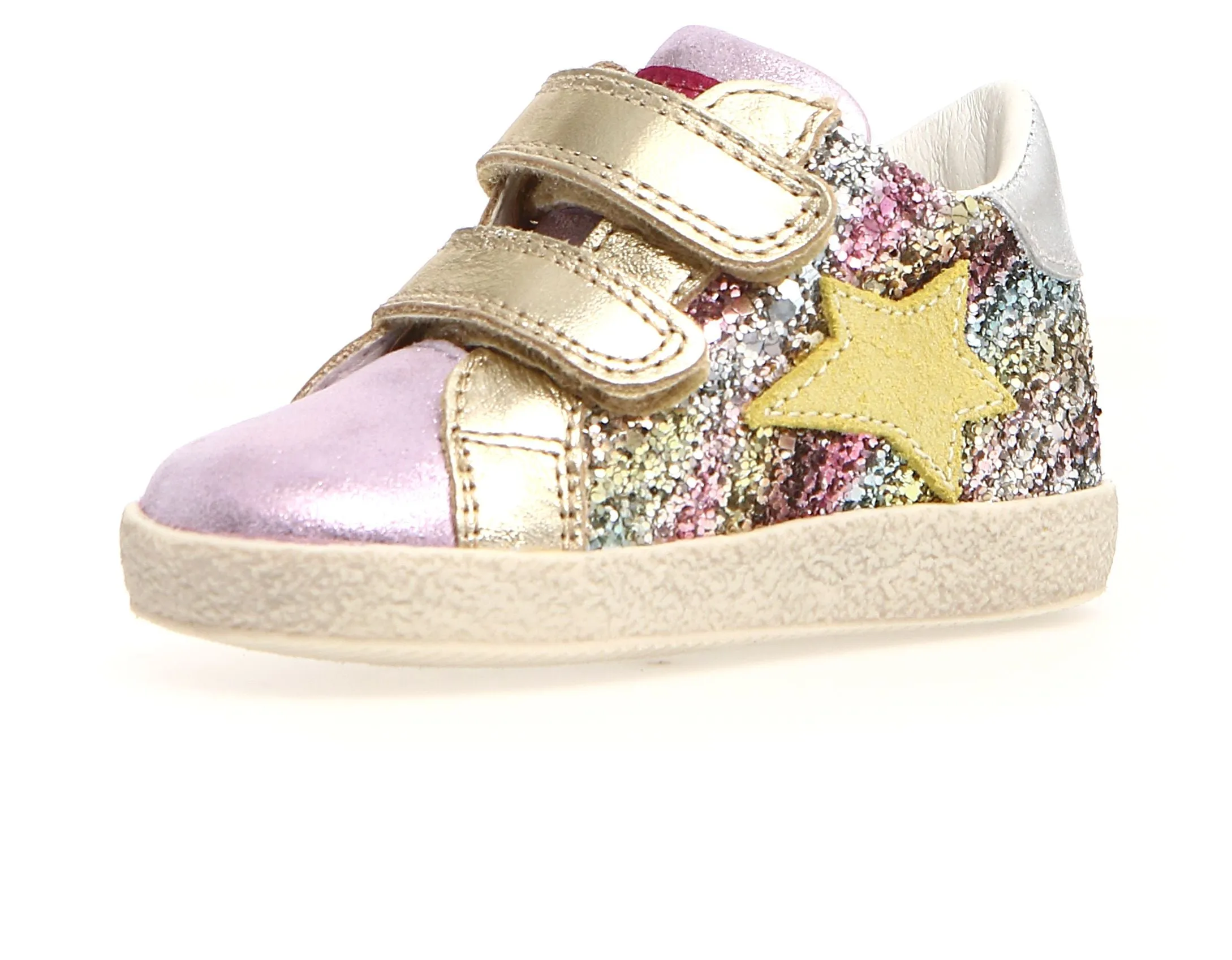 Falcotto Alnoite High VL Girl's Sneakers - Glitter Shaded/Metallic Lilac/Multi