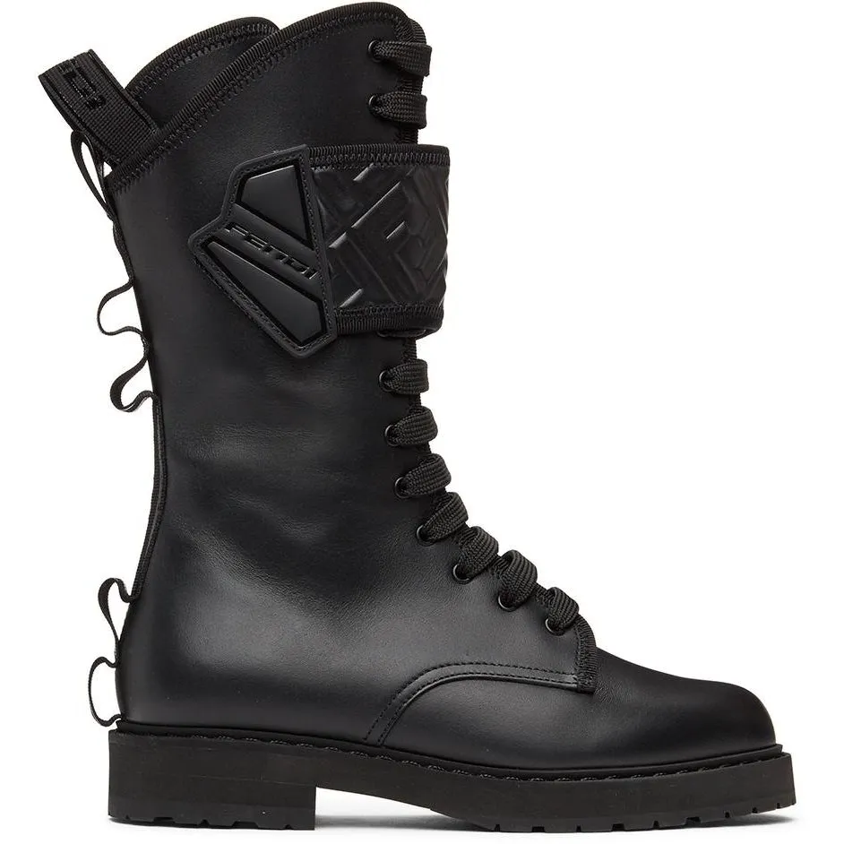 Fendi Black 'Forever Fendi' Rockoko Biker Boots
