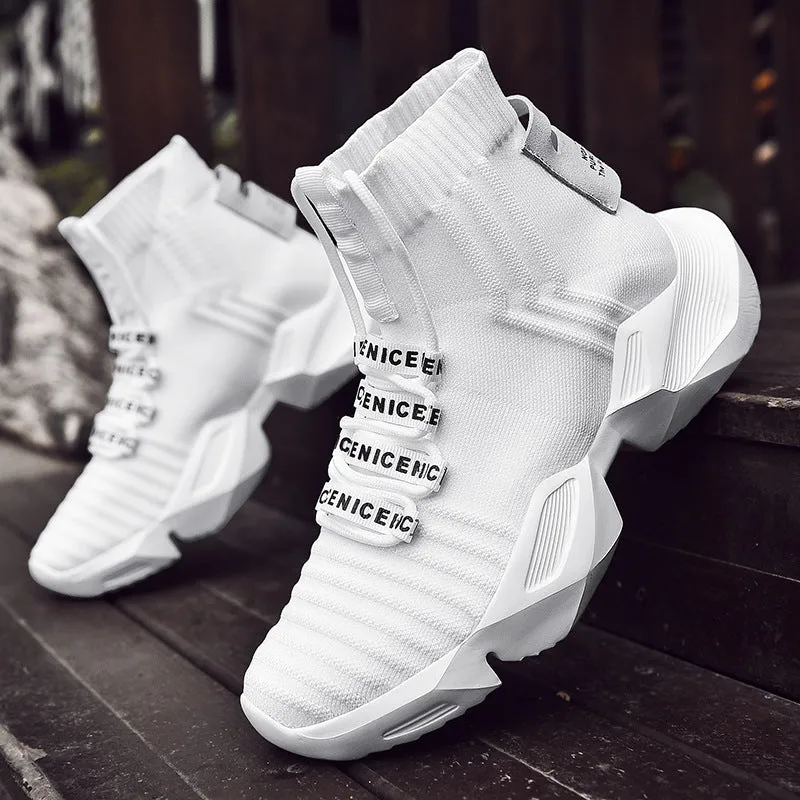 Flying woven casual socks shoes