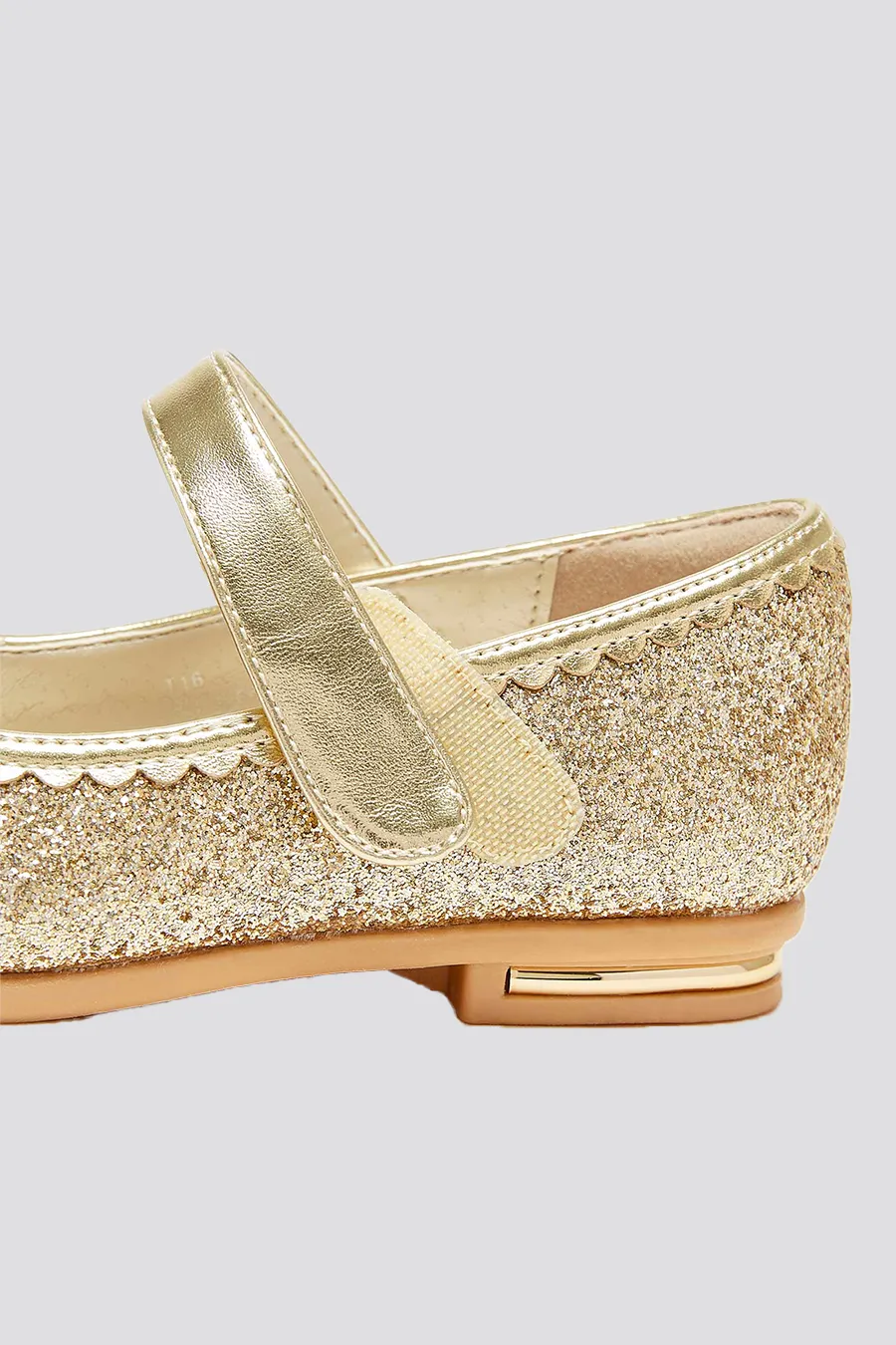 Girls Crown Glitter Low Heel Mary Jane Dress Shoes