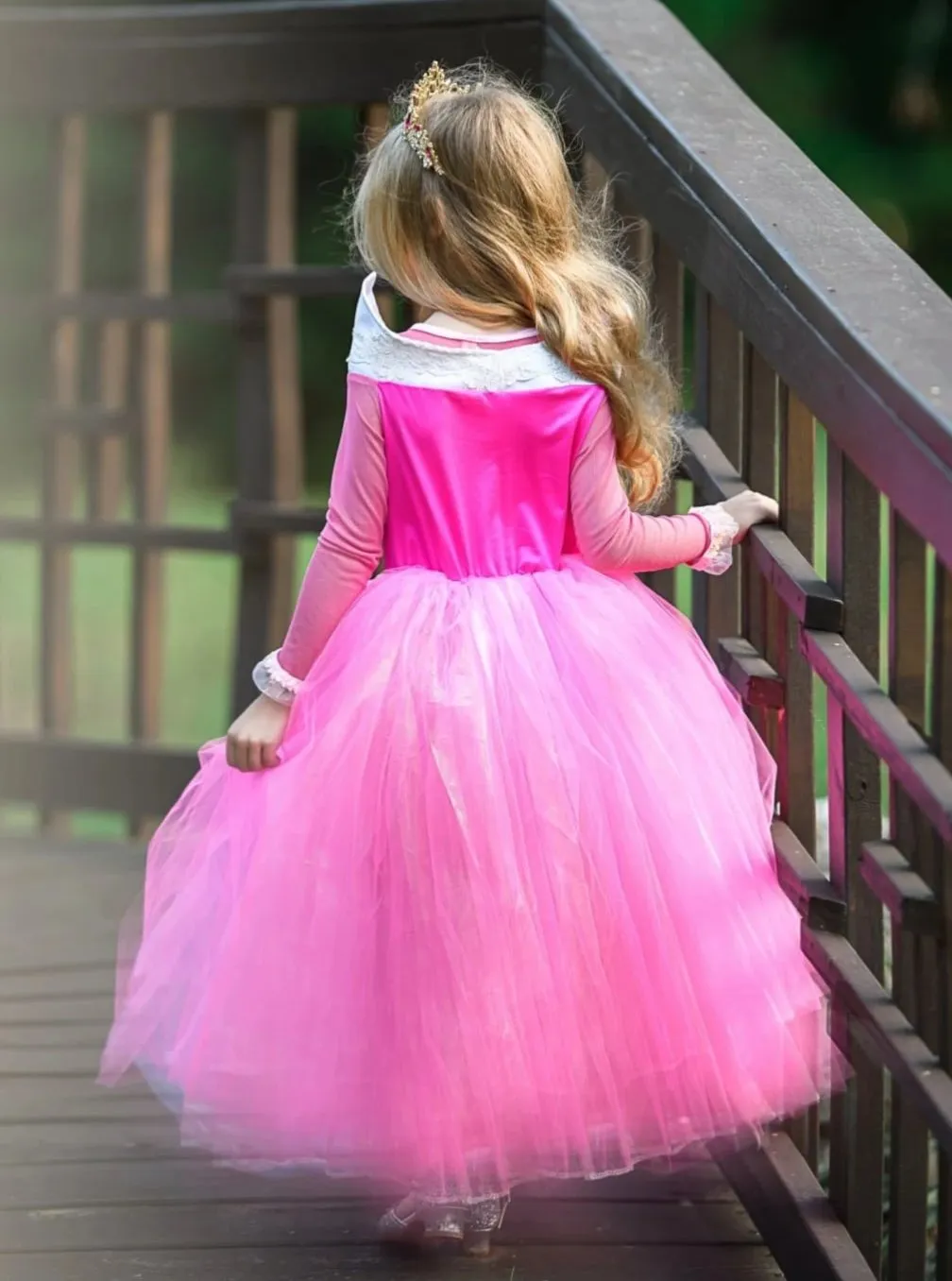 Girls Deluxe Aurora Sleeping Beauty Inspired Princess Dress