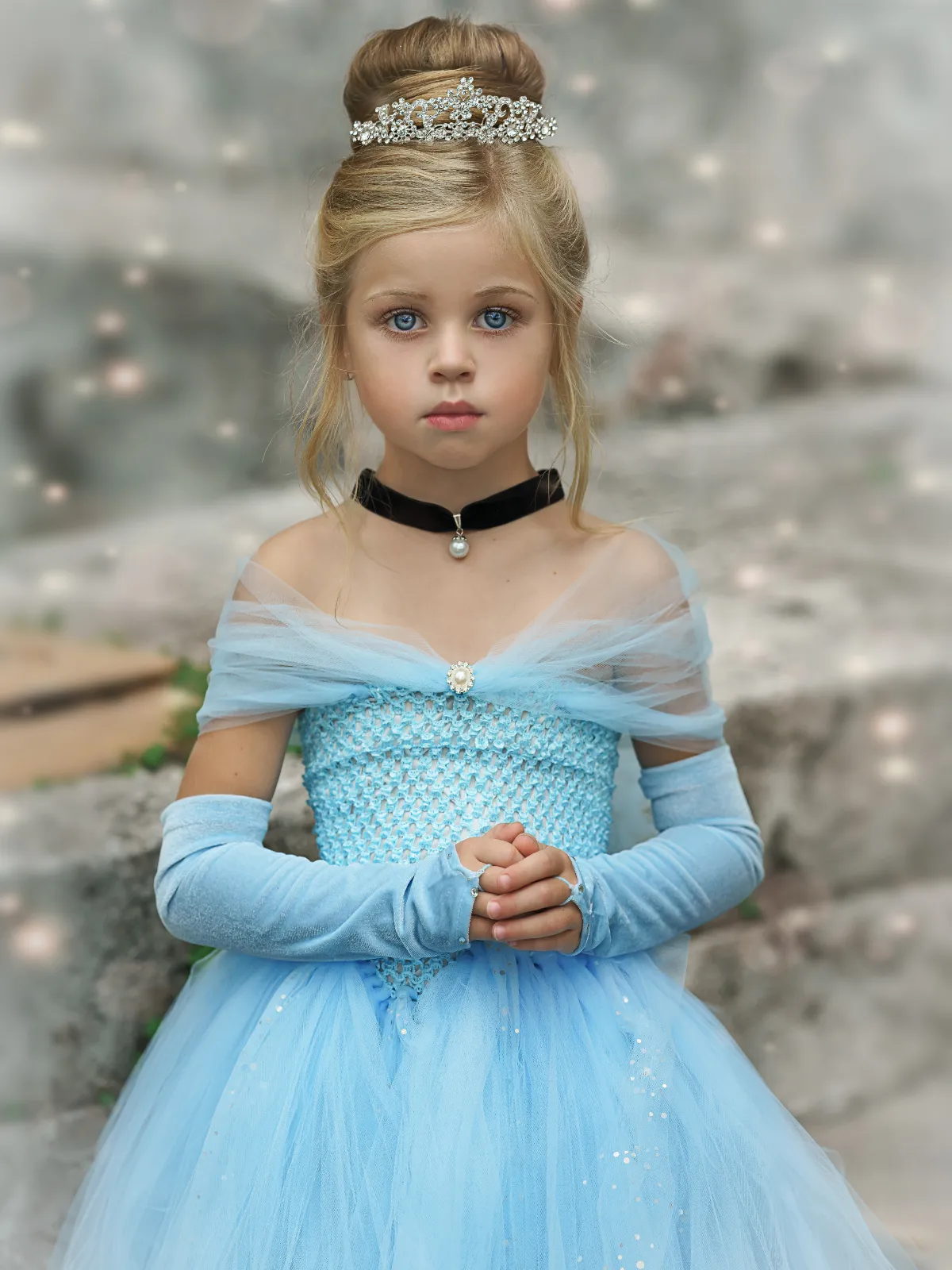 Girls Magical Cinderella Inspired Tulle Costume Dress