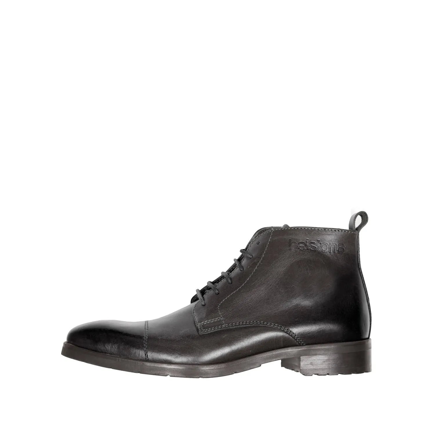HELSTONS HERITAGE LEATHER MOTORCYCLE BOOTS - BLACK