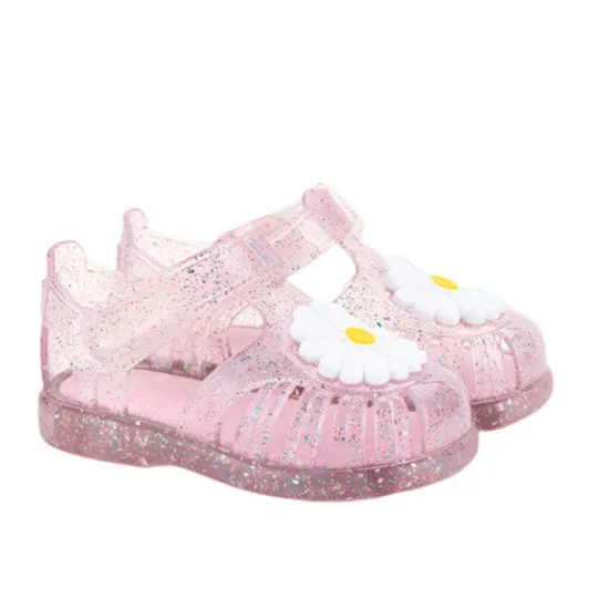 Igor Girl's Tobby Gloss Flor Glitter Sandals - Rosa Multi Glitter