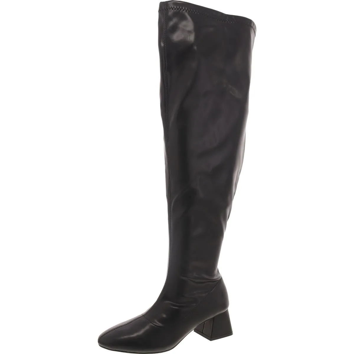 Journee Collection Womens Faux Leather Pointed toe Thigh-High Boots