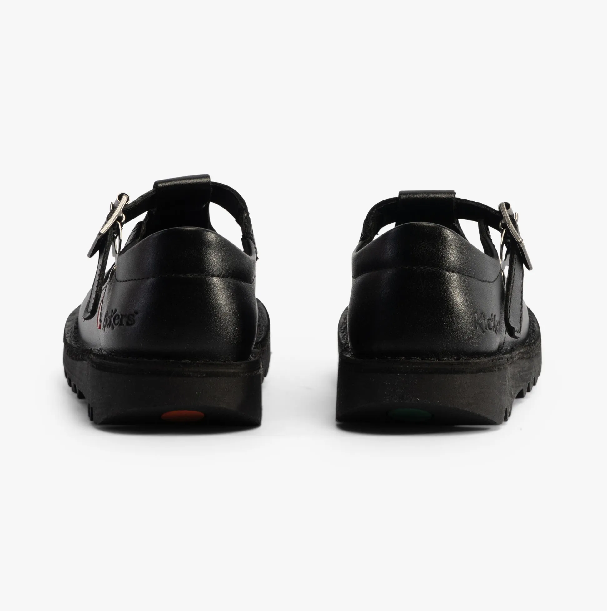 KICK Girls T-Bar Leather Shoes Black
