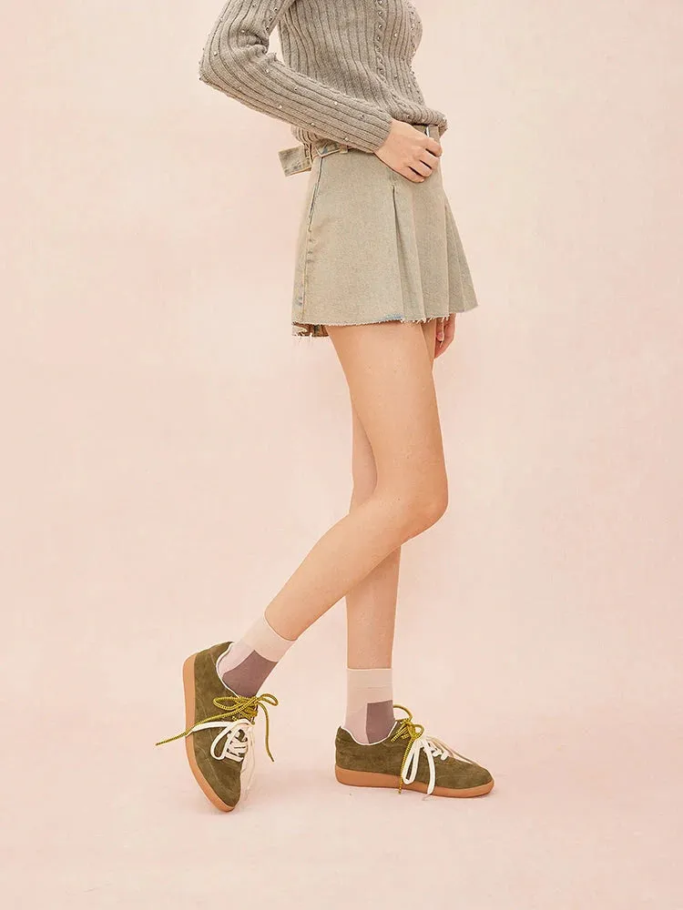 Maeve Double Laced Suede Sneakers