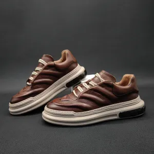 Men Fashion Breathable Leather Casual Sneaker Shoes