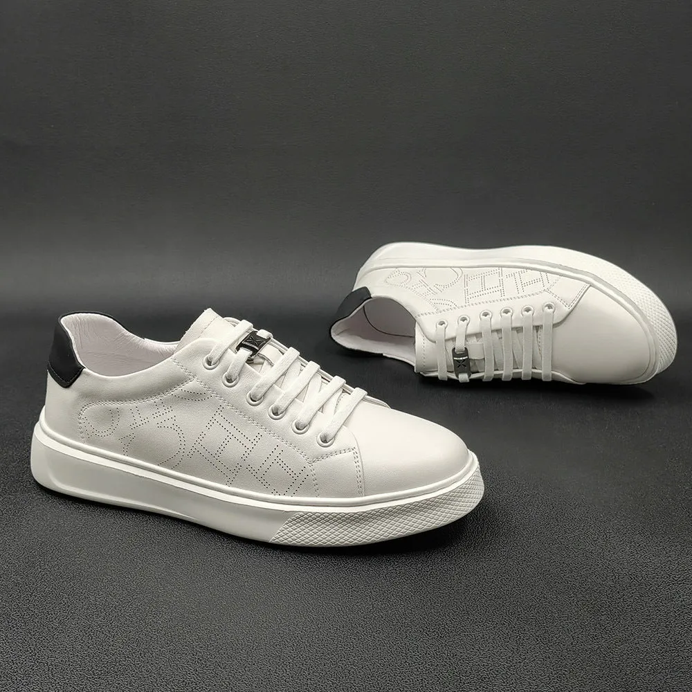 Men Fashion Minimalist Leather Breathable Casual Shoes