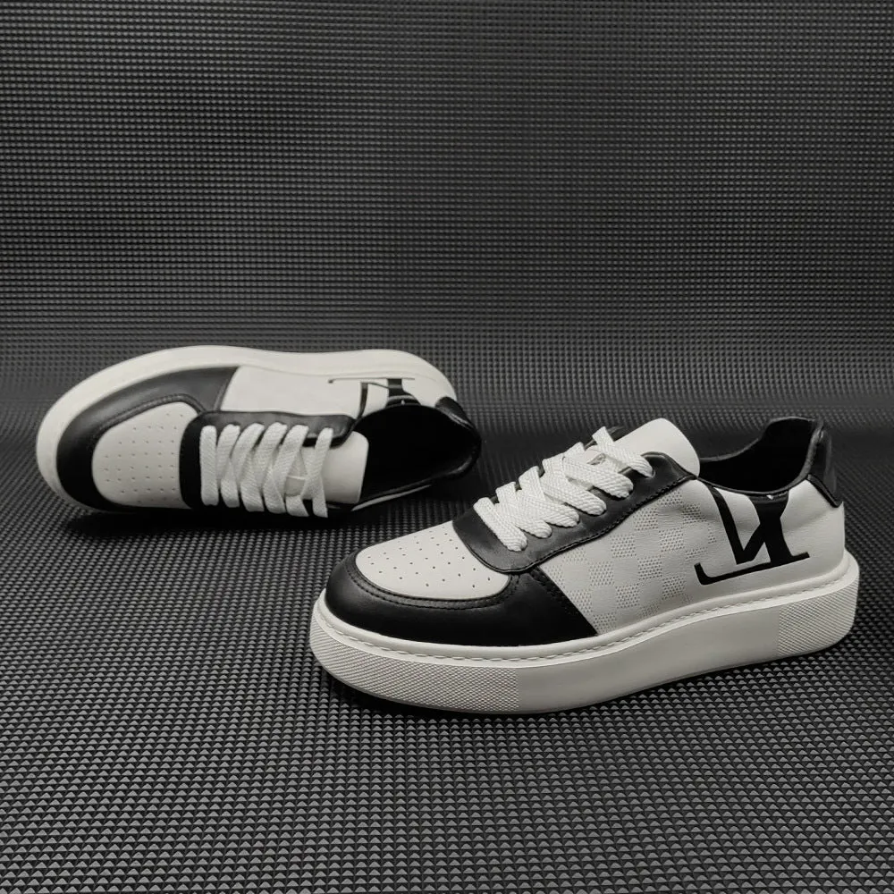 Men Minimalist Fashion Breathable Leather Casual Sneakers