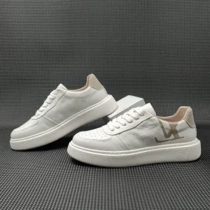 Men Minimalist Fashion Breathable Leather Casual Sneakers