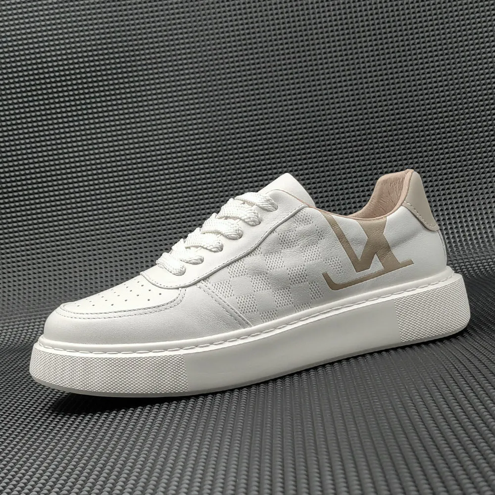 Men Minimalist Fashion Breathable Leather Casual Sneakers