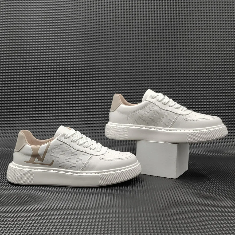 Men Minimalist Fashion Breathable Leather Casual Sneakers