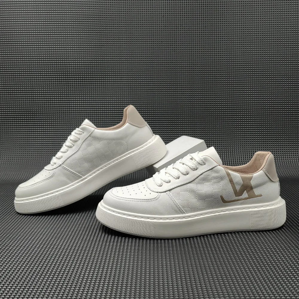 Men Minimalist Fashion Breathable Leather Casual Sneakers