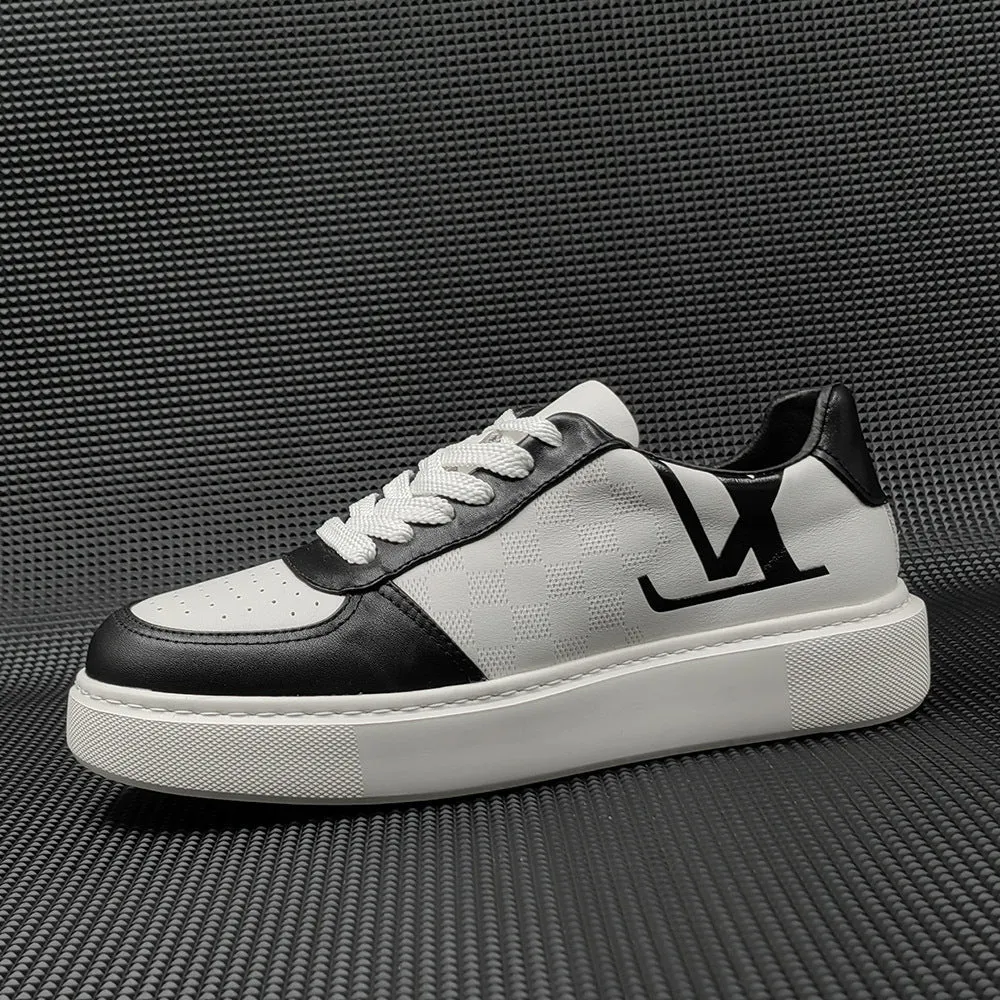 Men Minimalist Fashion Breathable Leather Casual Sneakers